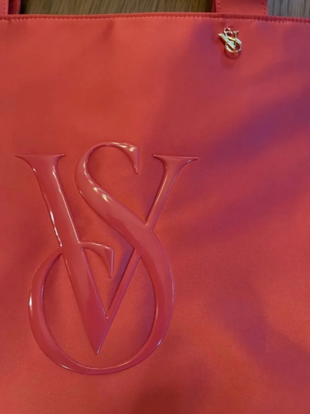 NWT Victoria’s Secret Red / Hot Pink Monogram Tote Bag